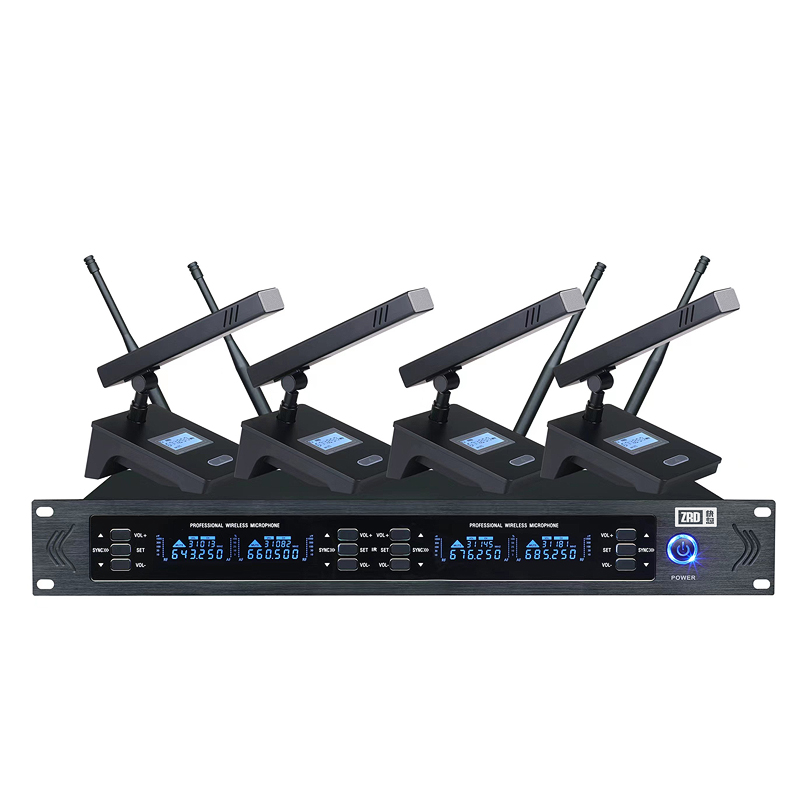 UHF无线一拖真分集四方杆麦克风 ZR-M880